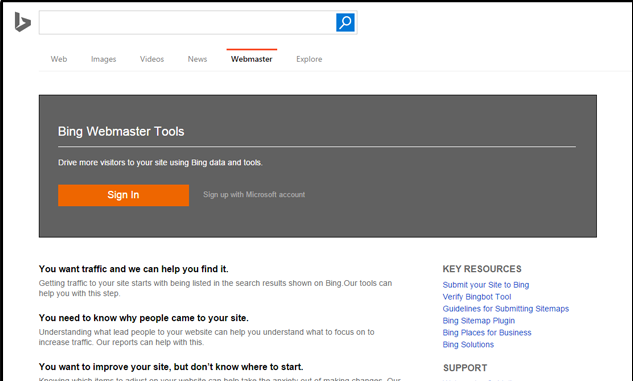 Bing Webmaster Tools